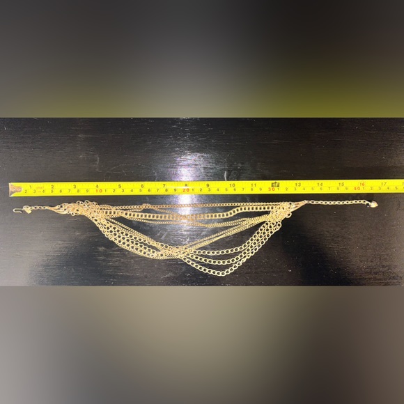 Vintage Layered Gold Tone Necklace Signed Hope Chest - Picture 9 of 10